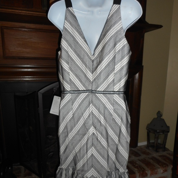 NWT Nordstrom black & white stripe dress, Med - Picture 7 of 9